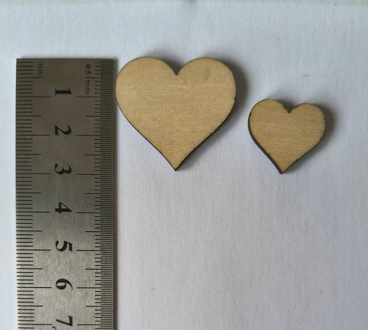MDF Hearts - 20mm Hearts  - 10 pack
