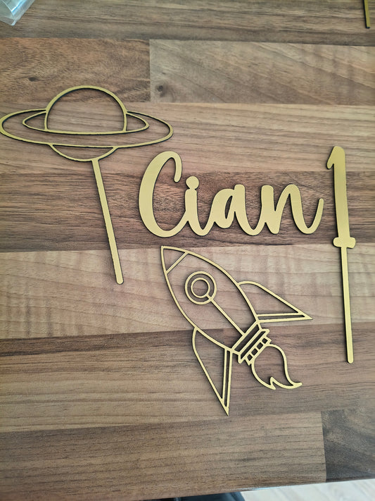 Space Themed Cake Topper Pack